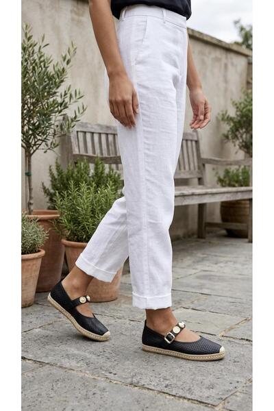 PUNTO 542065 Banded Turali Pearl Perforated Straw Sole Espadrille Ballerinas