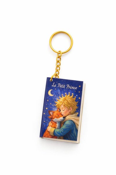 YLDZ The Little Prince and the Fox Themed Book-Looking Mini Notebook Keychain