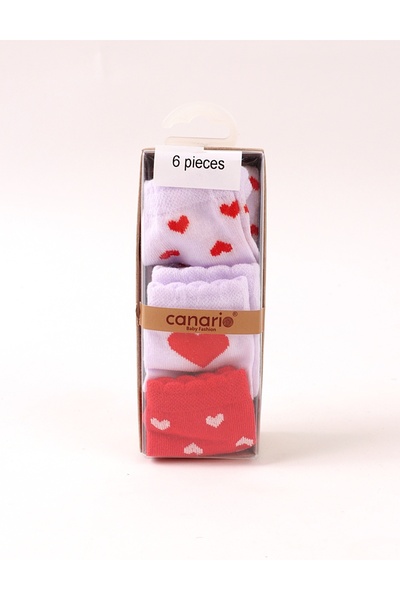 MiniKids Set 6 perechi sosete inimioare