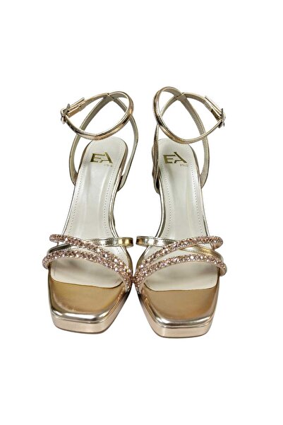 Escarpinshoes KADIN ABİYE BİLEKTEN BANTLI İNCE TOPUKLU PLATFORMLU KARE BURUN ...