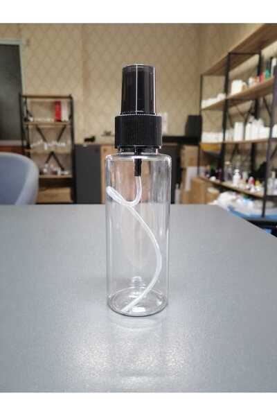 5 adet, 100 ml Şeffaf silindir model boş şişe, siyah spreyli boş, sert plastik şişe.