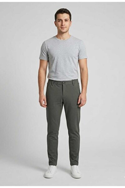 Ceza Denim Men's Slim Fit Elastic Waist Lycra Jogger Thin Fabric Trousers