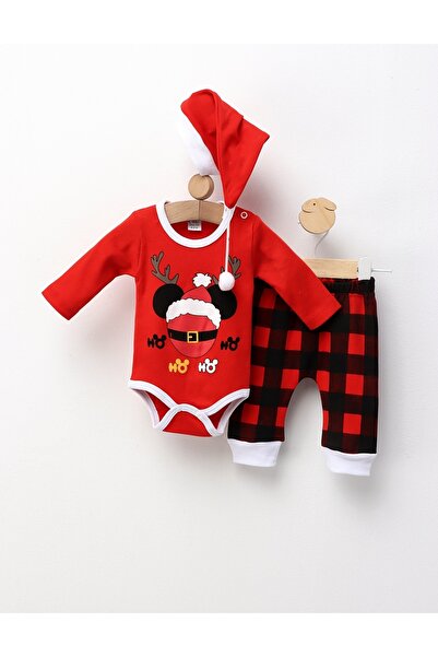 MiniKids Χριστουγεννιάτικο σετ Μίκυ Τάρανδος 3 τεμάχια, κόκκινο