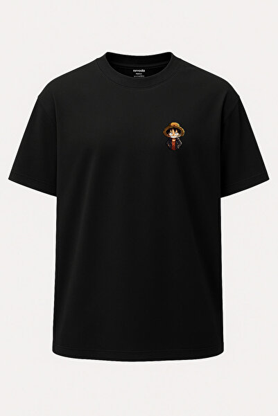 nirvoda Υπερμεγέθη μπλουζάκι με στάμπα Monkey D Luffy σε στυλ One Piece - Φαρ...