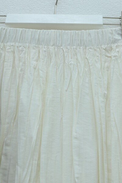 Lunfia Elastic Waist Crochet Skirt - Ecru