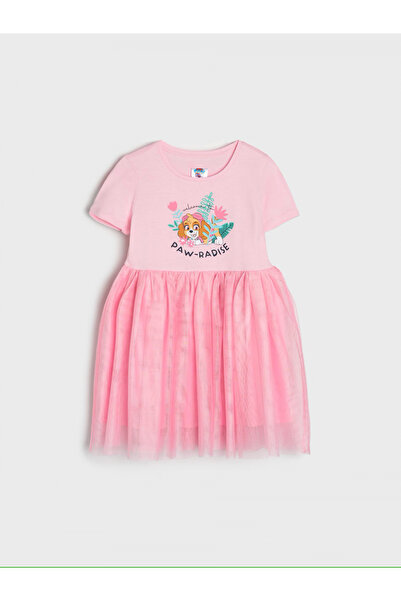 PAW PATROL Βαμβακερό φόρεμα με τούλι Paw-ridise Ροζ