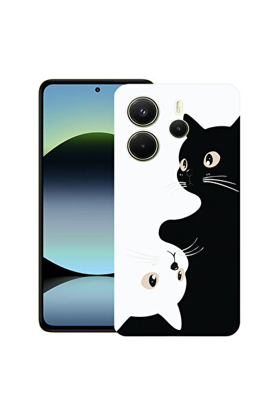 bestcase Υπέρλεπτη Θήκη για Xiaomi Redmi Note 14 5G, Μαύρες & Λευκές Γάτες, 2...