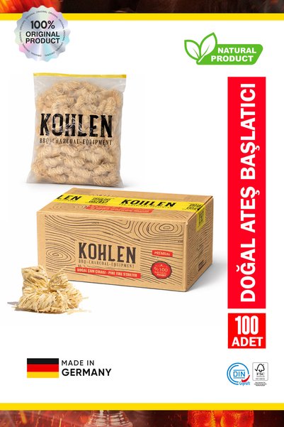 KOHLEN Fireball 100’lü Doğal Ateş Başlatıcı | Mangal Soba ve Şömine Tutuşturucu
