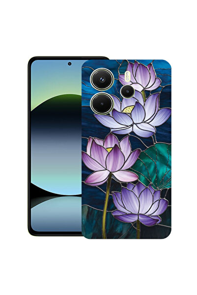 bestcase Υπέρλεπτη Θήκη για Xiaomi Redmi Note 14 5G, Φλοράλ - Λωτός από Βιτρό...