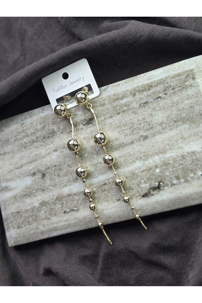 ELMERIAJEWELRY Bohem ve Sallantılı İtalyan Zincir Detaylı Küpe