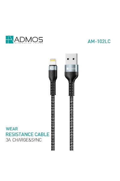 ADMOS AM-102LC Wear-Resistant Braided USB to Lightening Cable