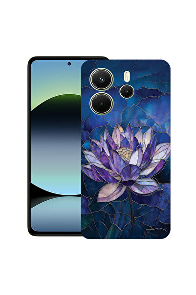 bestcase Υπέρλεπτη Θήκη για Xiaomi Redmi Note 14 5G, Φλοράλ - Λωτός από Βιτρό...