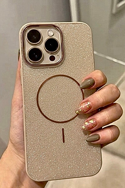 KZN TECH iPhone 14 Pro Max Uyumlu Simli M-Safe Şarj Destekli Kamera Korumalı ...