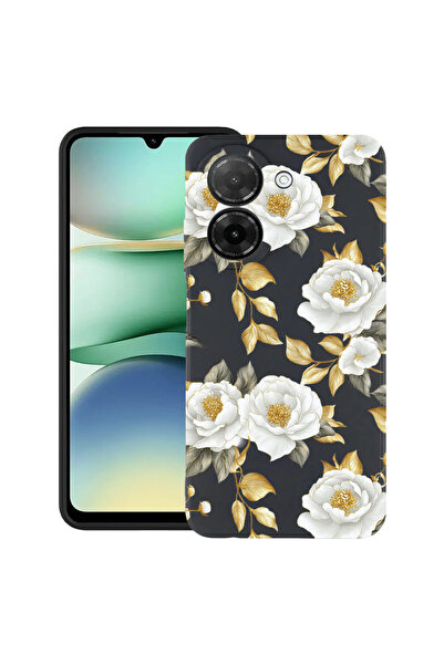 bestcase Υπέρλεπτη Θήκη για Xiaomi Redmi A5 (173mm), Φλοράλ - Αισθητική Χρυσή...