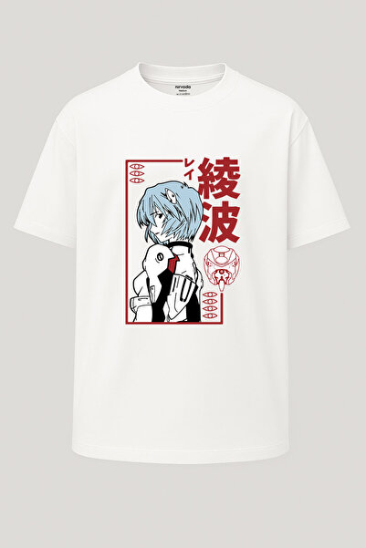 nirvoda Υπερμεγέθη μπλουζάκι με στάμπα Rei Ayanami Neon Genesis Evangelion - ...