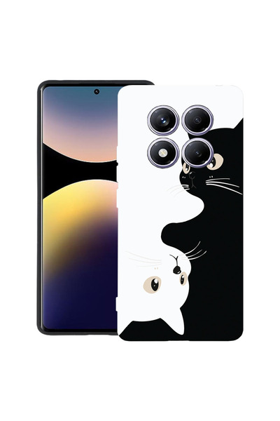 bestcase Υπέρλεπτη Θήκη για Xiaomi Redmi Note 14 Pro 4G, Μαύρες & Λευκές Γάτε...