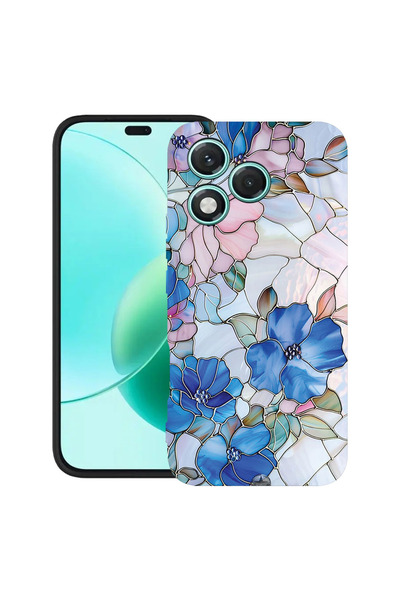 bestcase Υπέρλεπτη Θήκη για Honor 400 Lite, Φλοράλ - Υδραγκόνια σε στυλ βιτρό...