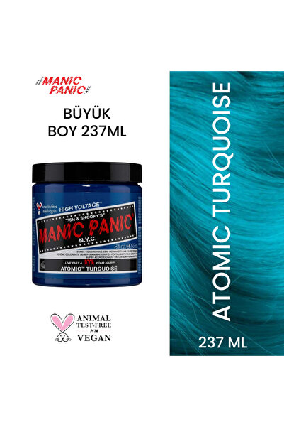 Manic Panic Atomic Turquoise® Turkuaz Mavi Saç Boyası 237 ml