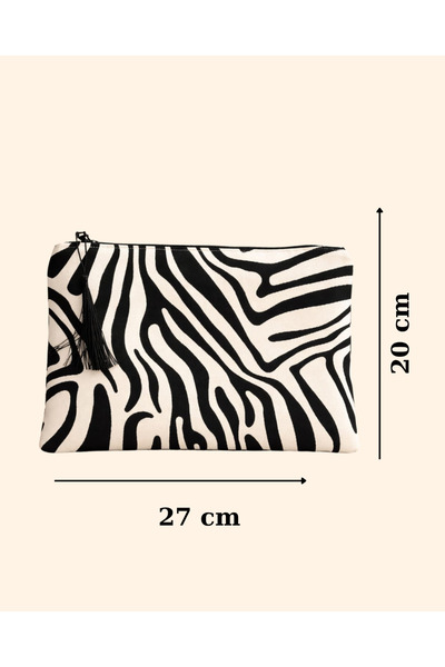 Risely Co Zebra Patterned Makeup Bag – Zippered Mini Handbag