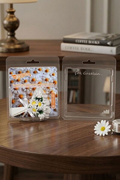 Gorgeous Minik Buket Hot Flowers Tasarım "Çok Güzelsin" Mesajlı Aynalı Yapay ...