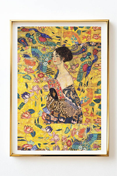 Taranist Poster - Gustav Klimt Lady Çiçekli Kadın