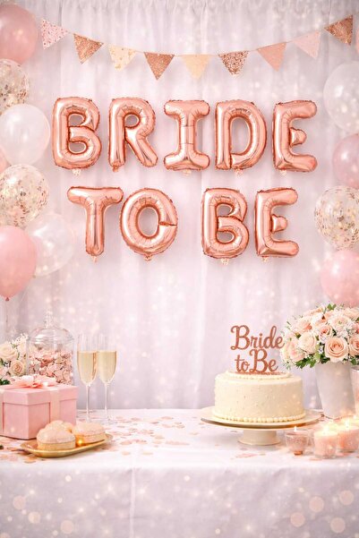 DEHAPARTY Bride To Be Written Foil Balloon Concept Rose Gold Colored Bachelor...
