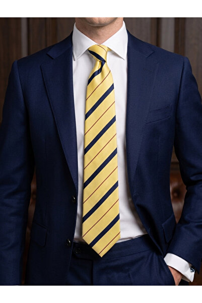 Gutiero 8 Centimeter Classic Tie with Gold Patterned Handkerchief