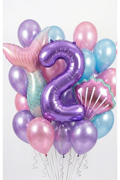Öztürkpartievi Deniz Kızı Temalı 2 Yaş Balon Buketi