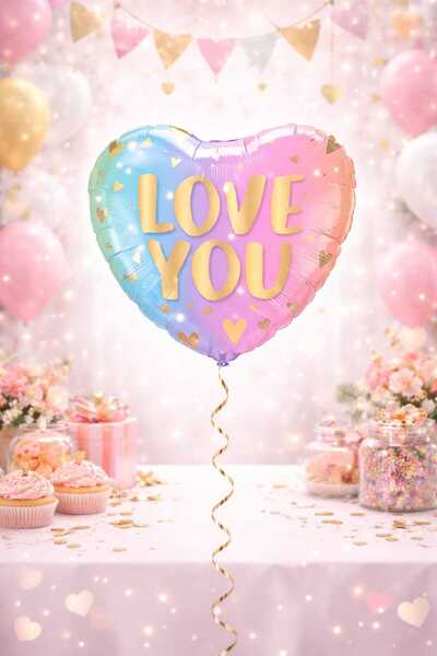 DEHAPARTY Valentine's Day 18-Inch Heart Unicorn Love You Foil Balloon