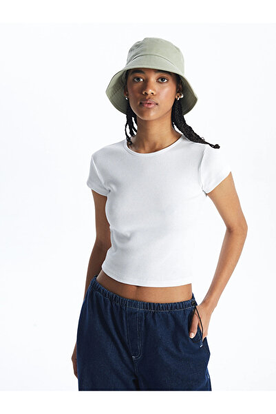 LC Waikiki Γυναικείο κοντομάνικο μπλουζάκι XSIDE White Crew Neck