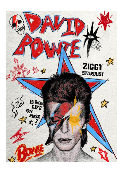 Taranist Poster - David Bowie Ziggy Stardust - Rock Yıldızı Posteri