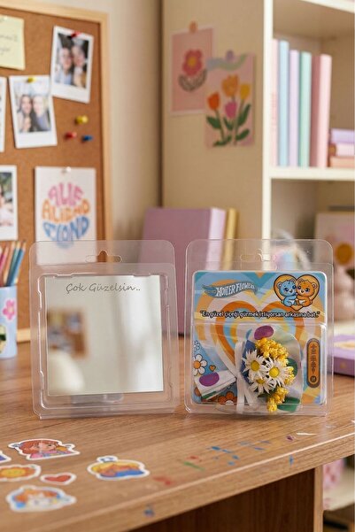 Gorgeous Minik Buket Hot Flowers Aynalı Yapay Çiçek Buketi "En Güzel Çiçek" T...