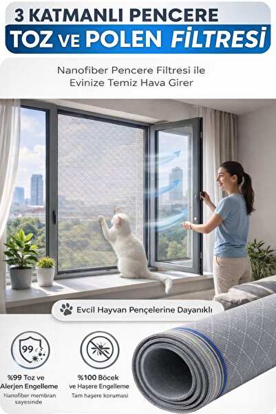respilon YENİ NESİL SİNEKLİK -70x180CM RULO - TOZ POLEN FİLTRESİ -3 KATMANLI ...