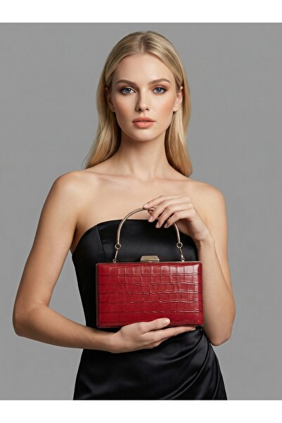 Biçanta Γυναικεία βραδινή τσάντα φορέματος σε μπορντό χρώμα, ματ δερμάτινη με...