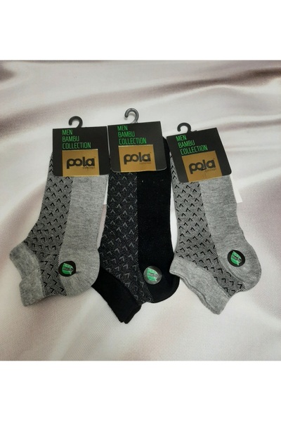 Shine Elagance Black Separate Color 3-Pack Men's Bamboo Bootie Socks Scented