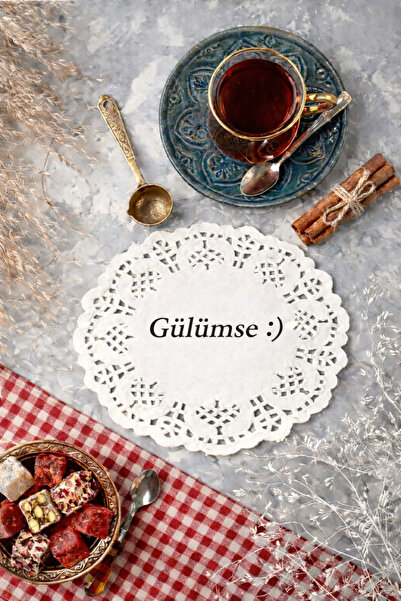 Palo Santo Gülümse :) Baskılı Bardak Altlığı Lüks Dekor Motto Misafir Sunum D...