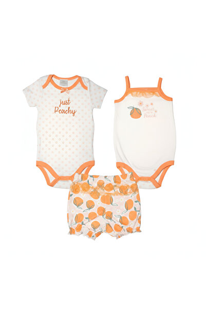 Bambimici Orange Sleeveless Onesies, 03M to 12M
