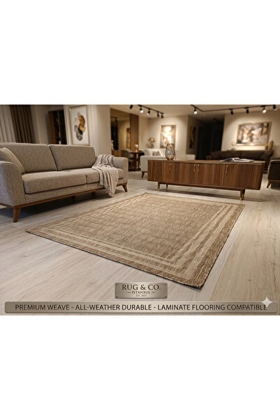 evimmabedim 120*180 Bej Renk Sisal Halı Salon Oturma Odası Mutfak Balkon Halısı
