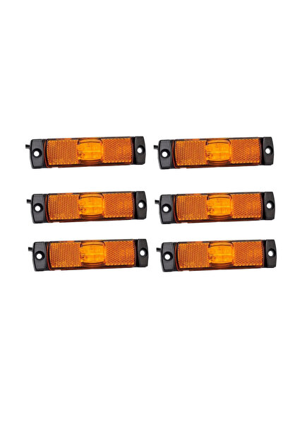 ERK 6 x Λάμπα πλευρική LED galbena 130mm 12-24V