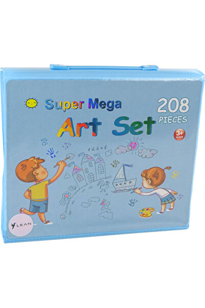 OEM Σετ Ζωγραφικής 208τμχ με Μπλε Βαλιτσάκι Μεταφοράς