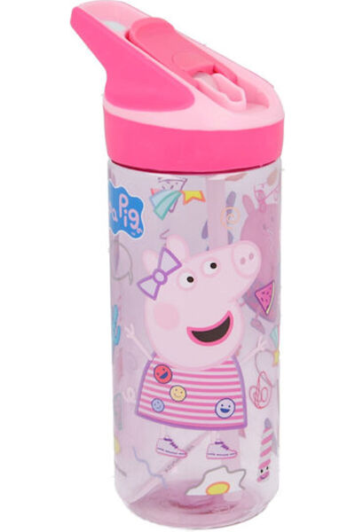 Stor Πλαστικό Παγούρι με Καλαμάκι Peppa Pig Haze σε Ροζ χρώμα 620