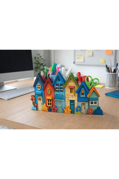 TuraLazerKesim Ξύλινη Παστέλ Χρωματιστή Φλοράλ Θήκη για Στυλό και Μολύβια για...