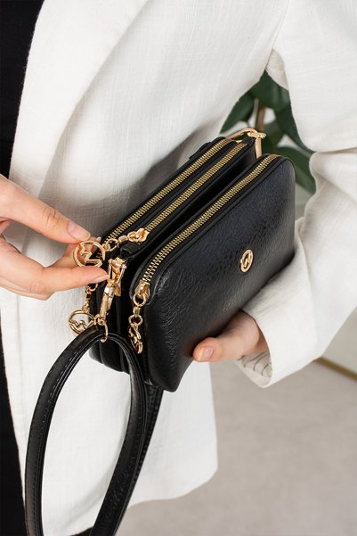Vuslat Bags حقيبة كتف وحقيبة كروس نسائية متعددة الأقسام بسحاب، للاستخدام اليومي، تصميم أنيق