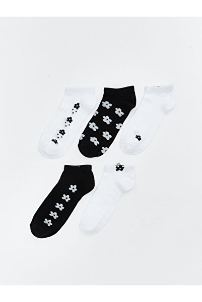 LC Waikiki Quality Pieces from Çelebi Store Floral Women's Booties Socks 5-Pi...