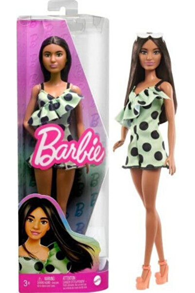 Barbie Mattel Fashionistas - Κούκλα Μελαχρινή Με Πουά Ολόσωμο HPF