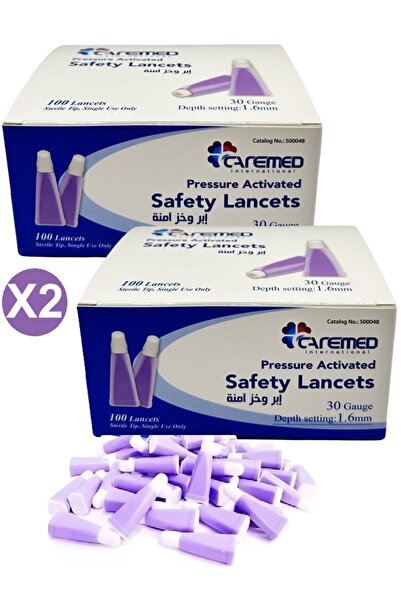 CAREMED عدد 2 عبوة من إبر وخز آمنة ومعقمة 1.6 مم استخدام مره واحدة بدون ألم 1...