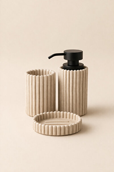 Mirilliahome Σετ μπάνιου 3 τεμαχίων από πολυρητίνη – Μοντέρνο σετ δοσομετρητή...