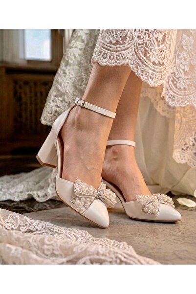 Felisya Butik Elegant Bridal Shoes 5cm Block Heel -Feli̇syabuti̇k