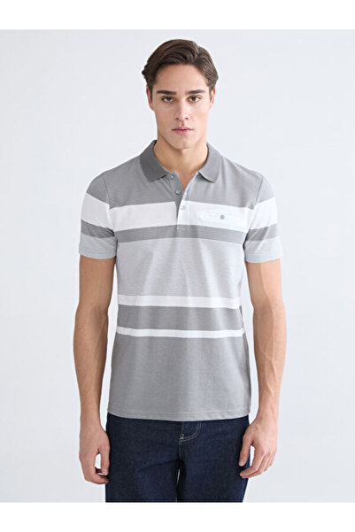 LC Waikiki RMZ GİYİM FARKİLYA Tricou pentru bărbați cu guler tip Roba, cu dun...