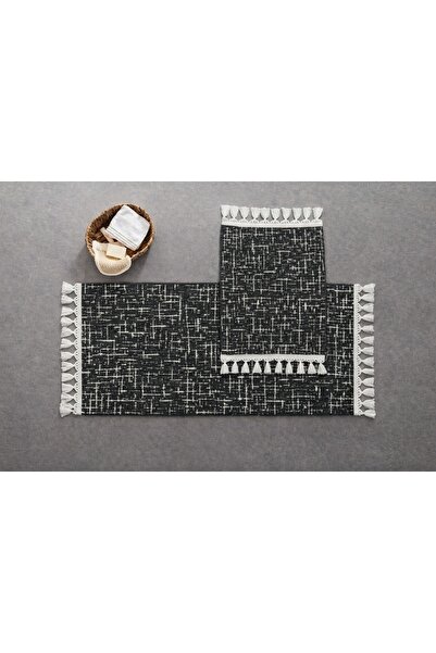 new colourse Χαλάκι μπάνιου Duru 2 τεμαχίων με κρόσσια, που πλένεται, σε χρώμ...